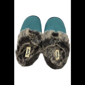Floopi Women's Selene Faux Suede Clog Slipper Teal Green -